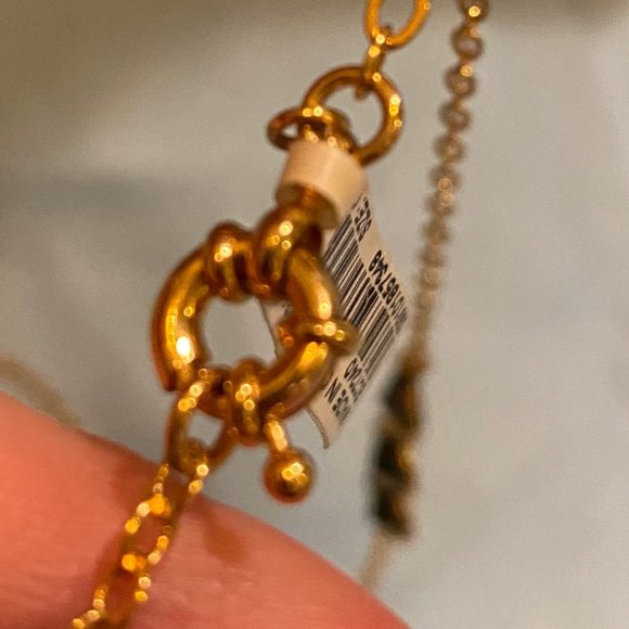 J Crew Gold Blue Crystal Necklace - Picture 8 of 13